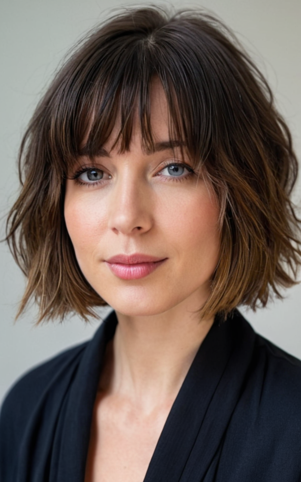 Lush Long Bob Haircut With Bangs Picture in HD Lush Long Bob Haircut With Bangs Picture in HD